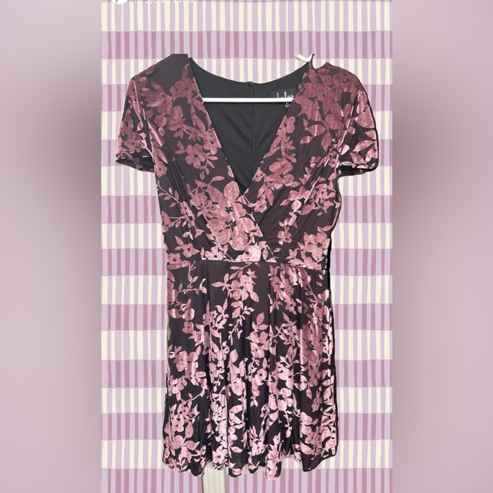 Lulu's Black and Pink Floral Dress